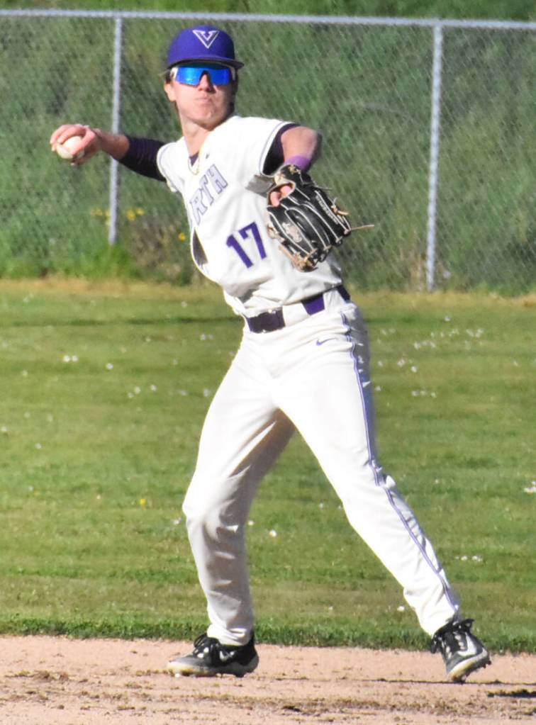 Viking Chase McDaniel makes a play in the infield.