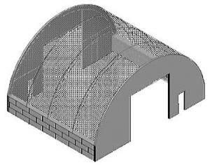 County permit application images
The tipping building will have steel and metal hoops with a fabric cover and bricks on the side.