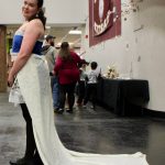 Amelia Struthers is wearing her art at the SK Night of the Arts.