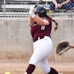 SKs Ryleigh Wotzka hits a grounder.