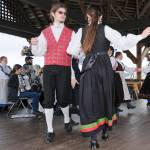 The Leikarringen dancers in their traditional costumes entertain the Viking Fest crowds.