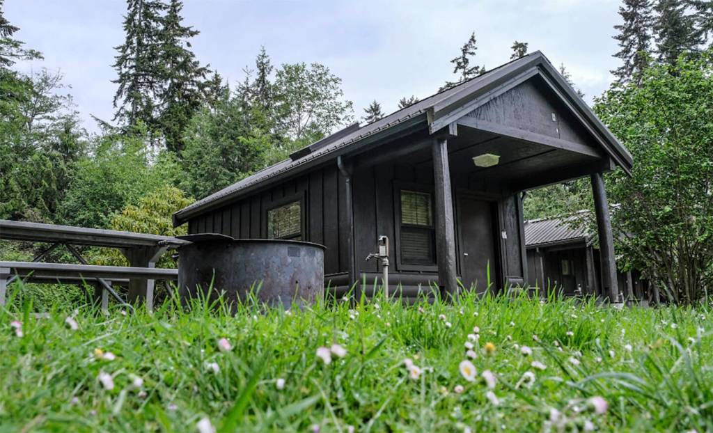 There are four cabins that can be rented at the campground.