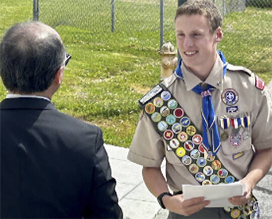 Eagle Scout Bodie Harrison Strom gave the keynote address.