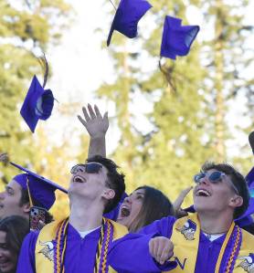 Nicholas Zeller-Singh/Kitsap News Group photos
The North Kitsap Class of 2024 tosses its caps in the air to celebrate graduation.