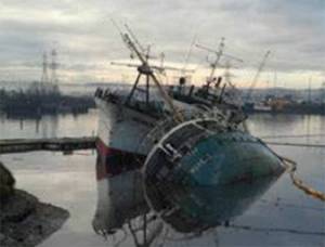 Kitsap County courtesy image
A derelict vessel.