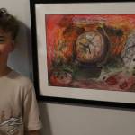 NKSD courtesy photos
8th-grader Chance Larripa of Kingston Middle School won an award for his Clock artwork.