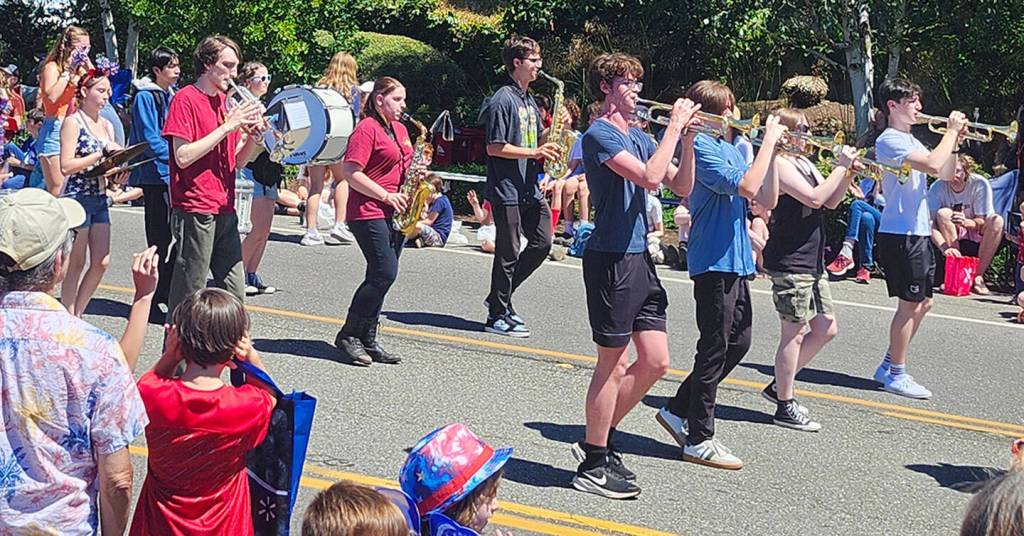 Kingston High Schools marching band provides some tunes at the parade.