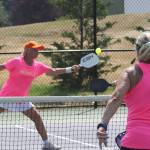 Molly Hetherwick/Kitsap News Group photos
Ella Short returns a volley from Susan Kanes at the 5th annual Founders Tournament.