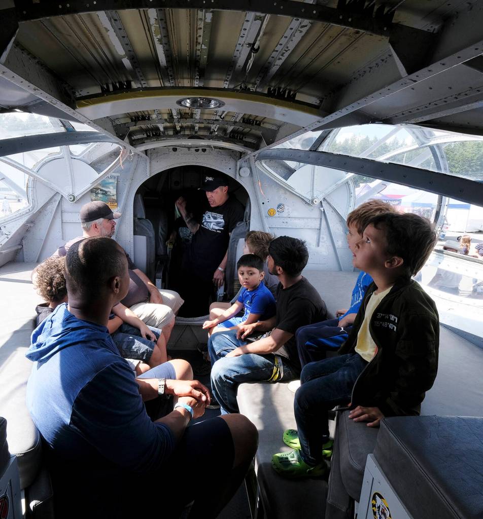 Airshow attendees were able to check out the gunners area on this plane.