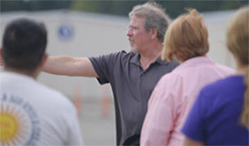 Airshow CEO Doug Fratoni makes some last-minutes changes.