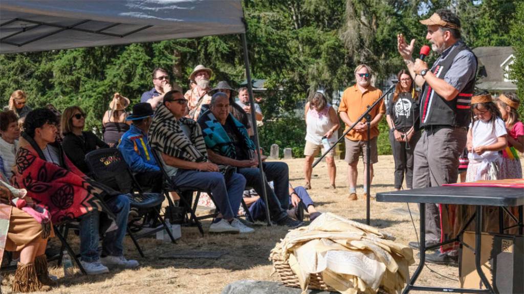 Tribal chairman Leonard Forsman talks about the history of Chief Seattle Days Aug. 17.