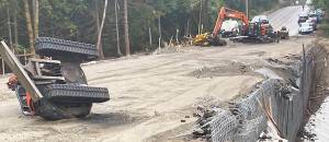 KCSO courtesy photo
The damaged construction site on NW Newberry Hill Road.