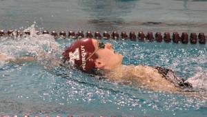 Elisha Meyer/Kitsap News Group photos
Emma Hurguy enters the backstroke phase of her 200-yard individual medley race.