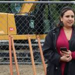 Port Gamble SKlallam Tribe Chairwoman Amber Caldera speaks at the groundbreaking of the gym.
