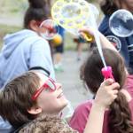 The Mighty Owls were welcomed with upbeat music while bubbles filled the air.