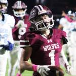 SK senior Boden Harvey sprints to the endzone for a 56-yard TD reception in the first half.