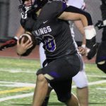 Senior Carter Dungy goes to the outside on a first-down carry.