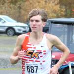 Central Kitsap senior Michael Vlach works his way to the front of his group of runners in districts Nov. 2.