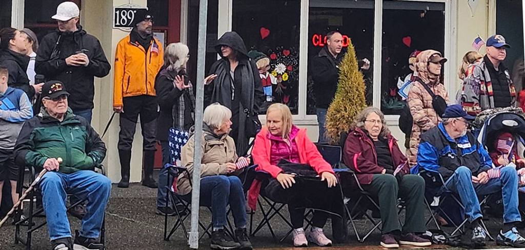 Crowds line Front Street during the Veterans Day parade in Poulsbo.