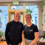 Dr. Soomer-Lincoln is standing beside her patient after his procedure. Photo courtesy of Fairy Tale Dental.