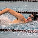 Chris Plunkett swims to victory in the 200-yard free during South Kitsaps first swim meet of the season.