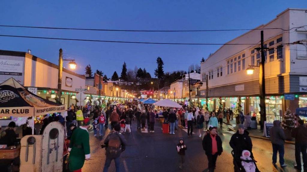 People lined the streets of downtown Port Orchard for the holiday occasion.