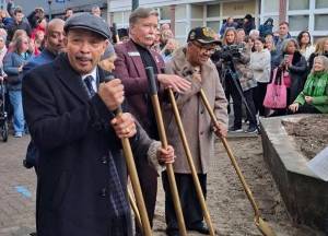 Frannie Mae's Food LLC courtesy photo
U.S. District Court Judge Richard A. Jones, Quincy's brother, pictured among Mayor Greg Wheeler and others for the groundbreaking of Quincy Square in Bremerton Jan. 20.