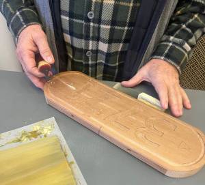 Britney Fletcher West/Kitsap News Group photos
Larry Dandurand, an SKA member, is part of a wood-carving group in Bremerton. Its a hobby he took up after retirement.
