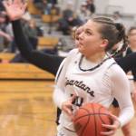 Bainbridge senior Bella Ramirez eyes a layup against North Mason in a 65-34 win over the Bulldogs Feb. 8 at Bainbridge High School.