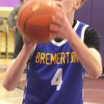 Bremerton Knight Dallin Anderson shooting a free throw against the Sequim Wolves at North Kitsap High School Feb. 12.
