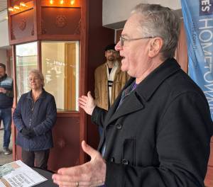 Joshua Johnson courtesy photo
Board member Steve Sego speaks at the Polaris Theater celebration.