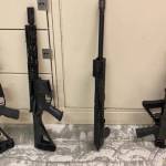 KCSO courtesy photo
Deputies found two AR-15 style rifles, one AK-47-style rifle, a shotgun and a semiautomatic pistol inside the home.