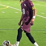 SK midfielder Ismael Perez Valle looks to set up a play against Evergreen March 12 at South Kitsap High School.