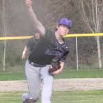 Viking pitcher Jack Nelson throws a pitch in a North Kitsap win over the Olympic Trojans March 26.