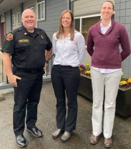 SKF&R courtesy photo
Fire chief Jeff Faucett, Heather San Inocenio, and Rachael Joye.