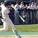Luke Caputo/Kitsap News Group photos
Viking Nolan Rowe connects on a pitch in a 9-0 North Kitsap win over Kingston April 23 in Poulsbo.