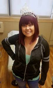 Shelly King courtesy photo
King wears a crown on her last day of treatment.
