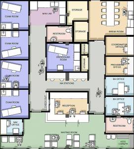 PCHS courtesy image
A diagram showing the planned layout of the primary care clinic slated to open on Bainbridge Island early next year.