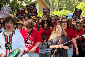 Suquamish Tribe courtesy photo
Suquamish Tribe members participate in a march May 5 to bring awareness to missing and murdered Indigenous women and people.
