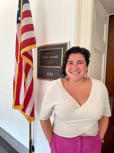 Mike De Felice/Kitsap News Group
U.S. Rep. Emily Randall of the 6th Congressional District in her Washington, D.C. office.
