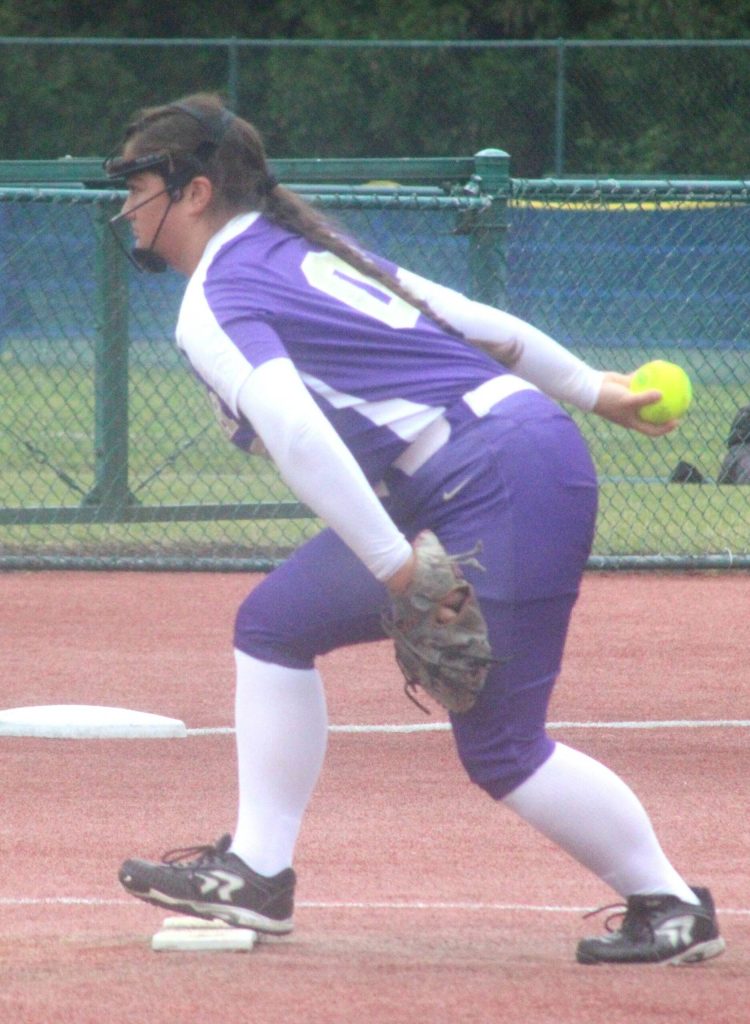 Viking Charizma Fake prepares to throw a pitch in an NK district win over Fife May 16 in Lacey.