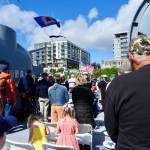 Attendees gather on the deck of the USS Turner Joy May 26 for a solemn remembrance of those who died in military service.