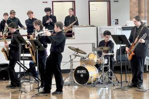 Britney Fletcher-West/Kitsap News Group photos
SKHS jazz band members play Scrapple from the Apple by Charlie Parker at the third-annual Night of the Arts May 28.