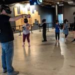 Sean Ong courtesy photos 
Campers wear VR headsets and travel as a group to explore topics like the solar system, atoms and molecules, and natural environments.