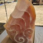 A block of honeycomb calcite, mined in Utah, that artist Maximillian Crothers has just begun to work with.