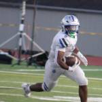 Luke Caputo/Kitsap News Group photos
Trojan running back Chace Webster rushed for over 200 yards and scored three touchdowns in a 27-14 Olympic win over the North Kitsap Vikings Sept. 18 in Poulsbo.