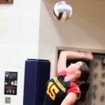 Buccaneer Maddie Brown prepares to serve in a loss against Bainbridge Sept. 25.