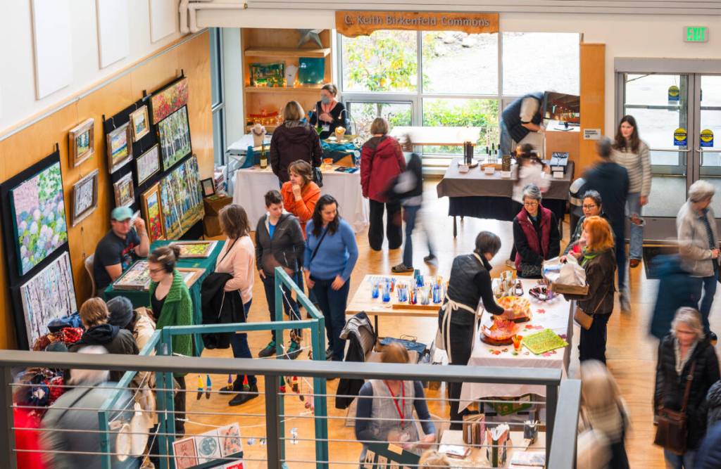 BARNs Commons bustles during the annual Holiday Bazaar, which showcases work by BARN members. Courtesy BARN