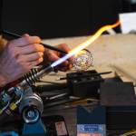 Torchwork demonstration in BARNs Glass Arts Studio. Courtesy BARN