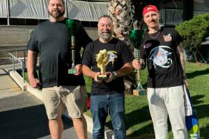 Will Grant courtesy photo
Left to right: Leo DiCesaris, who won first place in the Innovative Category; Will Grant, who won the Premio Follie Lifetime Achievement Award; and Anthony Ludovici-DeBridgida, who won first place in the Focaccia competition at the Pizza World Cup in Rome, Italy.